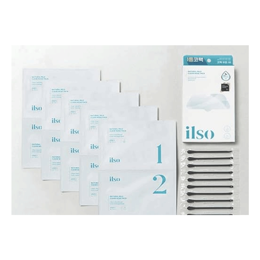 ilso 2 sheet mask for Natural Mild Clear Nose Pack, 5 sets included
