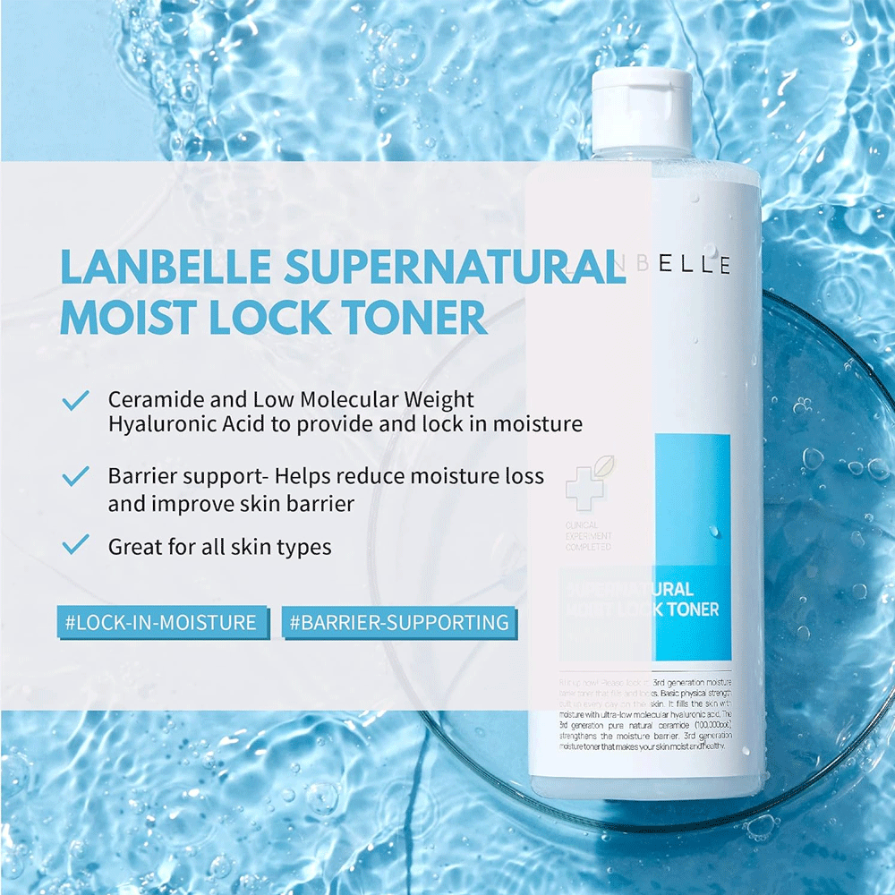 LANBELLE Supernatural Moist Lock Toner Jumbo 500ml - DODOSKIN