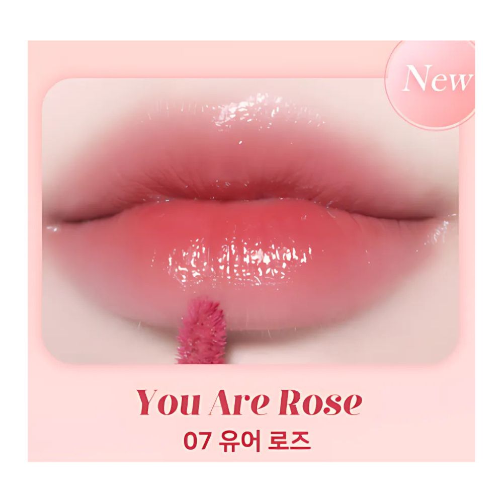 BLESSED MOON Fluffy Lip Tint 2.8g in 07 You Are Rose Shade.