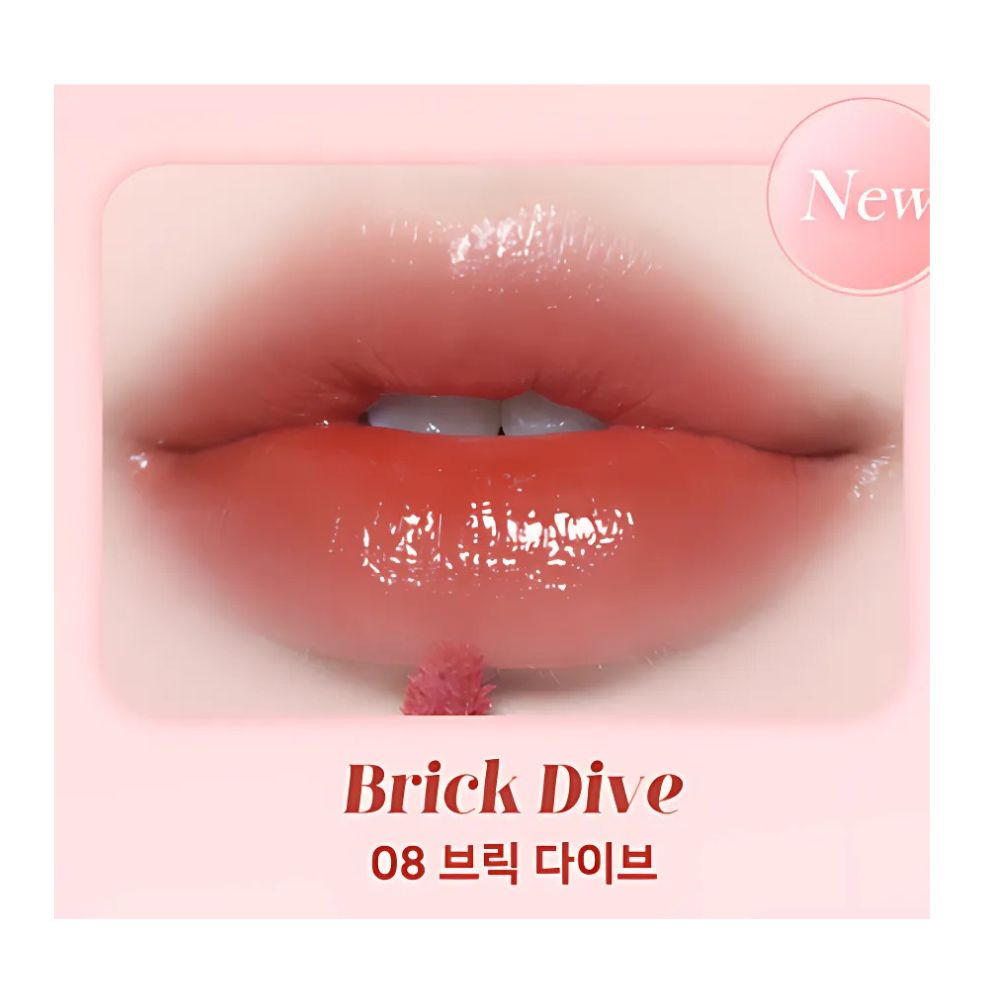 BLESSED MOON Fluffy Lip Tint 2.8g in 08 Brick Dive Shade.