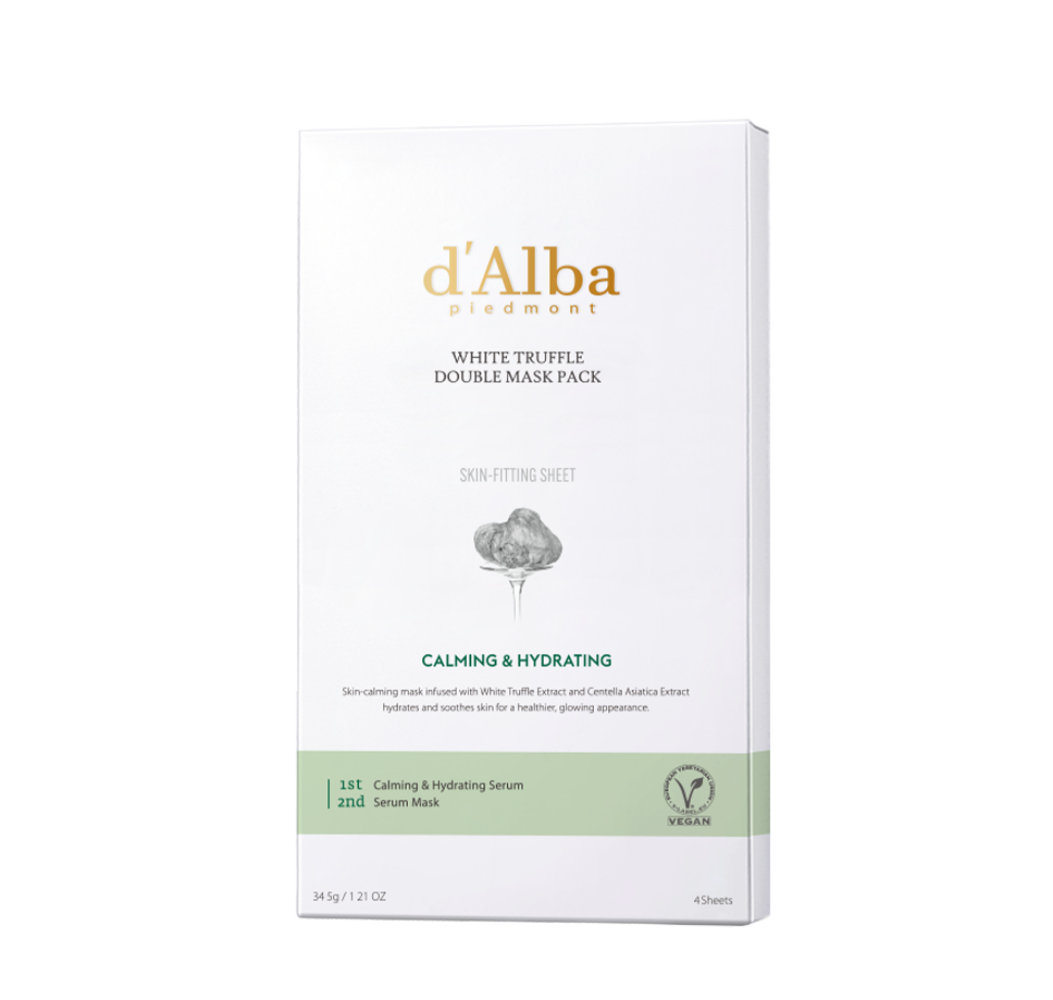 D'ALBA  White Truffle Double Mask Pack (Calming) 32.5g x 4ea - DODOSKIN