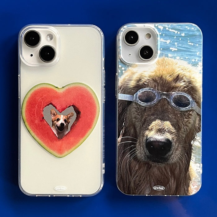 Summer Series Watermelon Swimming Goggles Dog Real-life Iphone Case