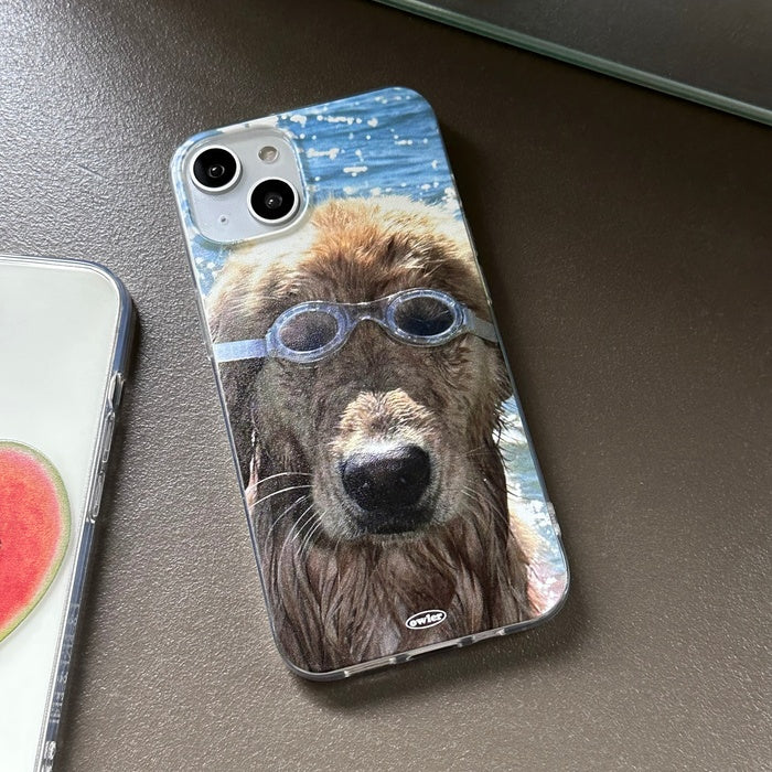 Summer Series Watermelon Swimming Goggles Dog Real-life Iphone Case