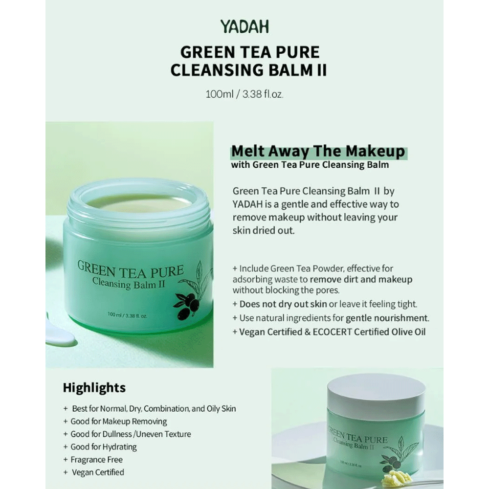 YADAH Green Tea Pure Cleansing Balm II  25ml / 100ml - DODOSKIN