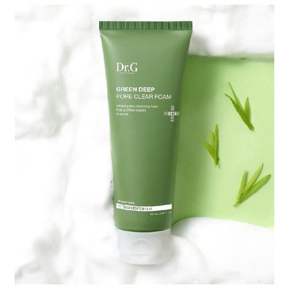 Dr.G GREEN DEEP PORE CLEAR FOAM -  thoroughly removes impurities and smoothes relief and refreshes. 