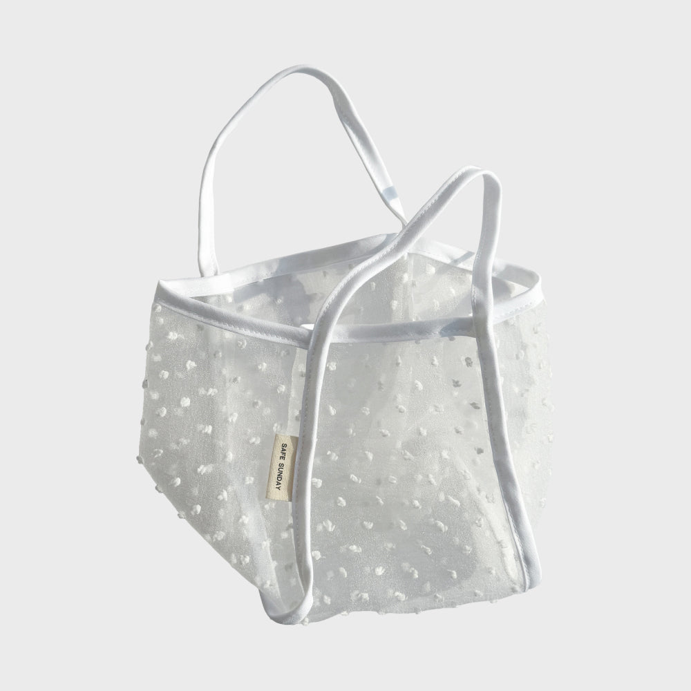 Summer Strap Mini Bag (White Chiffon Dot)