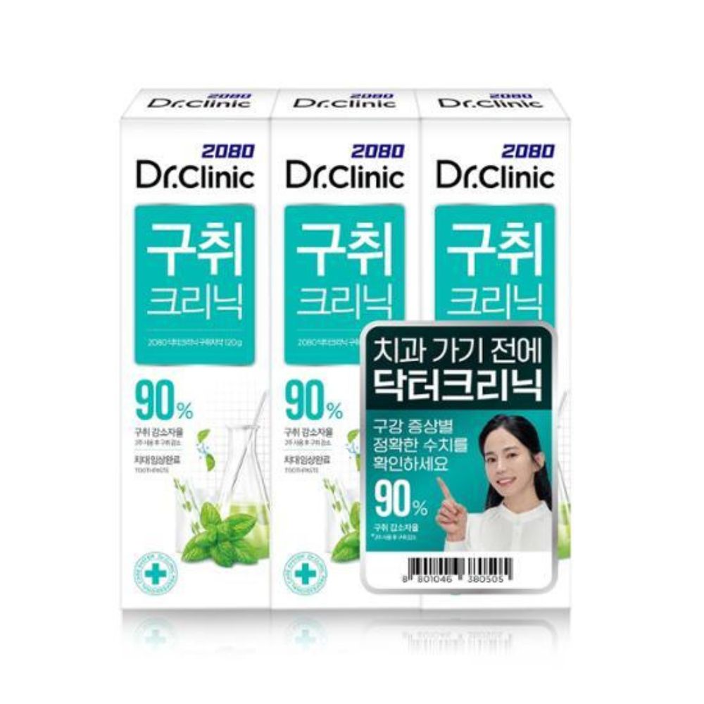 Fight bad breath effectively with 2080 Dr.clinic Bad Breath Toothpaste. This set of 3 tubes, each 120g,