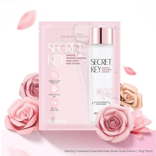 Secret Key Rose Edition Démarrer la feuille de masque essentielle (10EA)