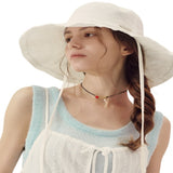 Linen Wide Strap Bucket Hat-4Color