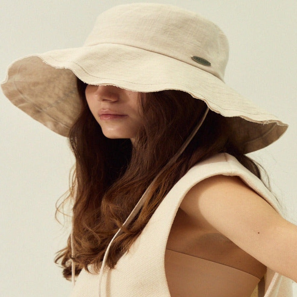 Linen Wide Strap Bucket Hat-4Color