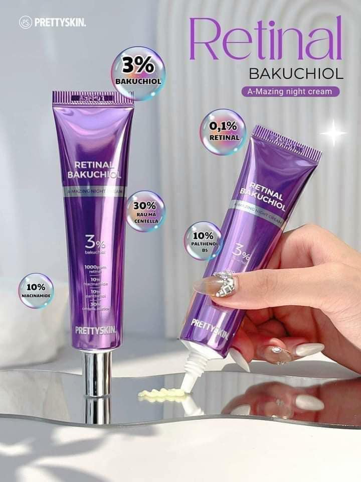 Pretty skin Retinal Bakuchiol A-mazing Night Cream Tube 30ml - DODOSKIN