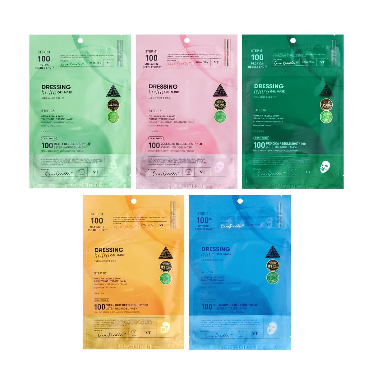 VT COSMETICS Reedle Shot 100 2Step Hydrogel Mask 3ea