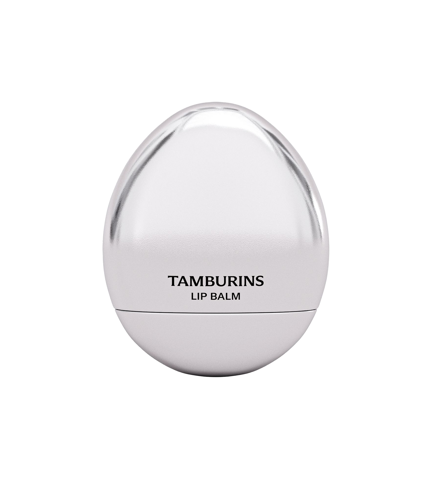 TAMBURINS Egg Lip Balm in a white container, providing nourishment and hydration for your lips.