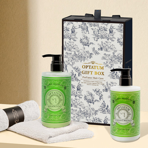 Optatum [Hand Towel/diffuser Card] Village Collection “scalp Care” Shampoo & Treatment Gift Set (Tangi Surprise)