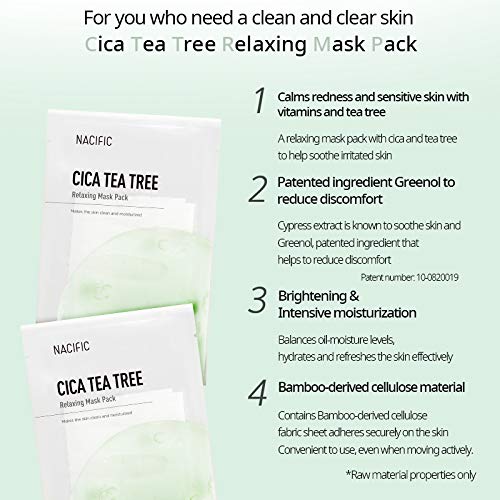 NACIFIC CICA Teateree relaxant Mask Pack 10EA