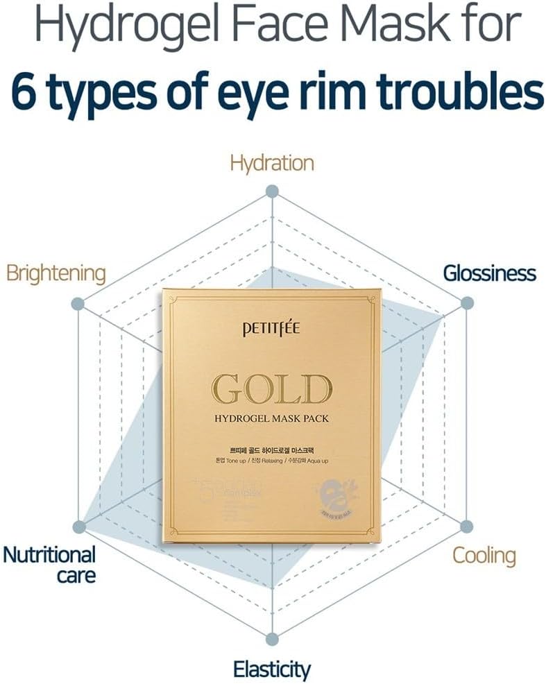 Petitfee Gold Hydrogel Mask Pack 5ea/box - DODOSKIN