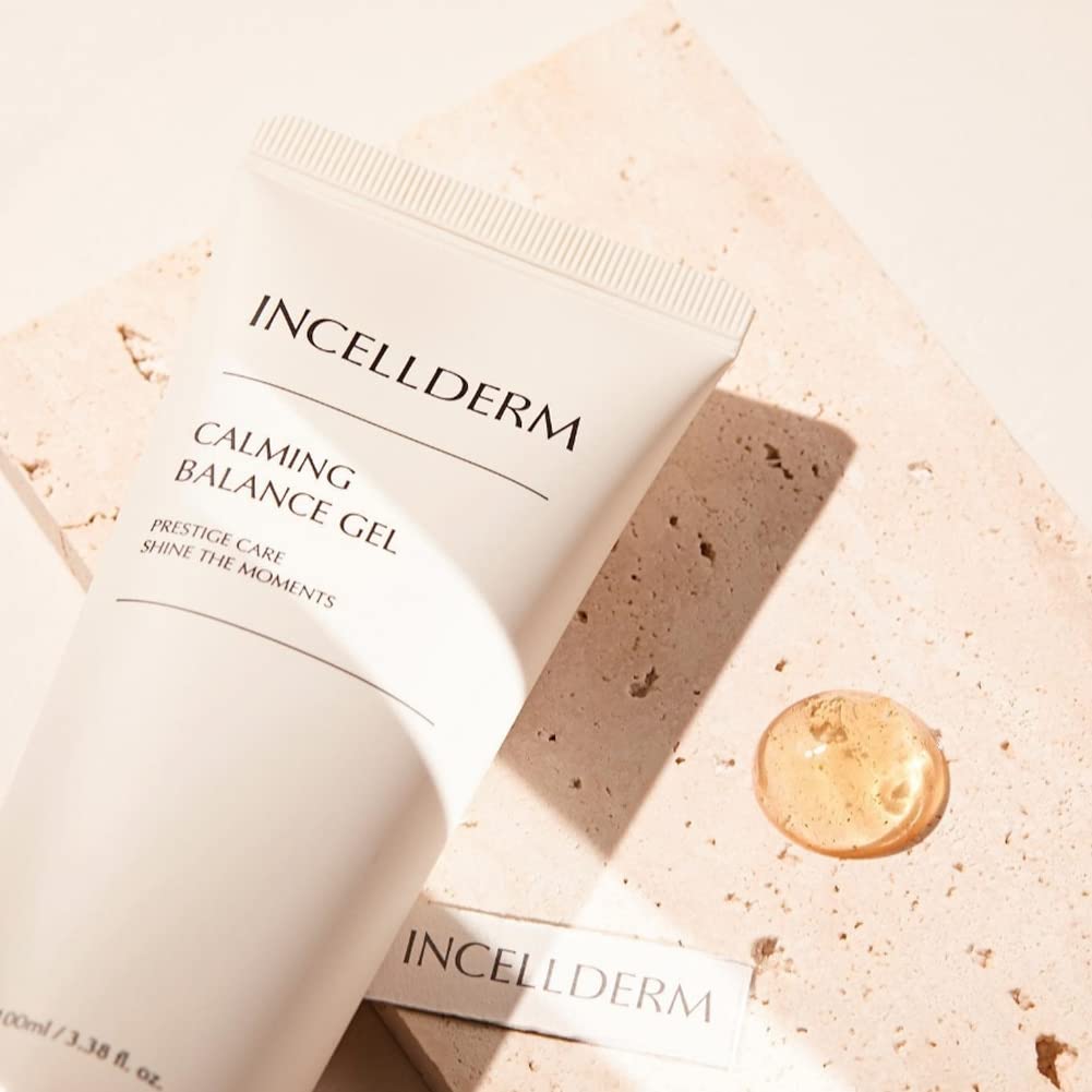 INCELLDERM Calming Balance Gel in a 100ml container, formulated to calm and balance the skin.