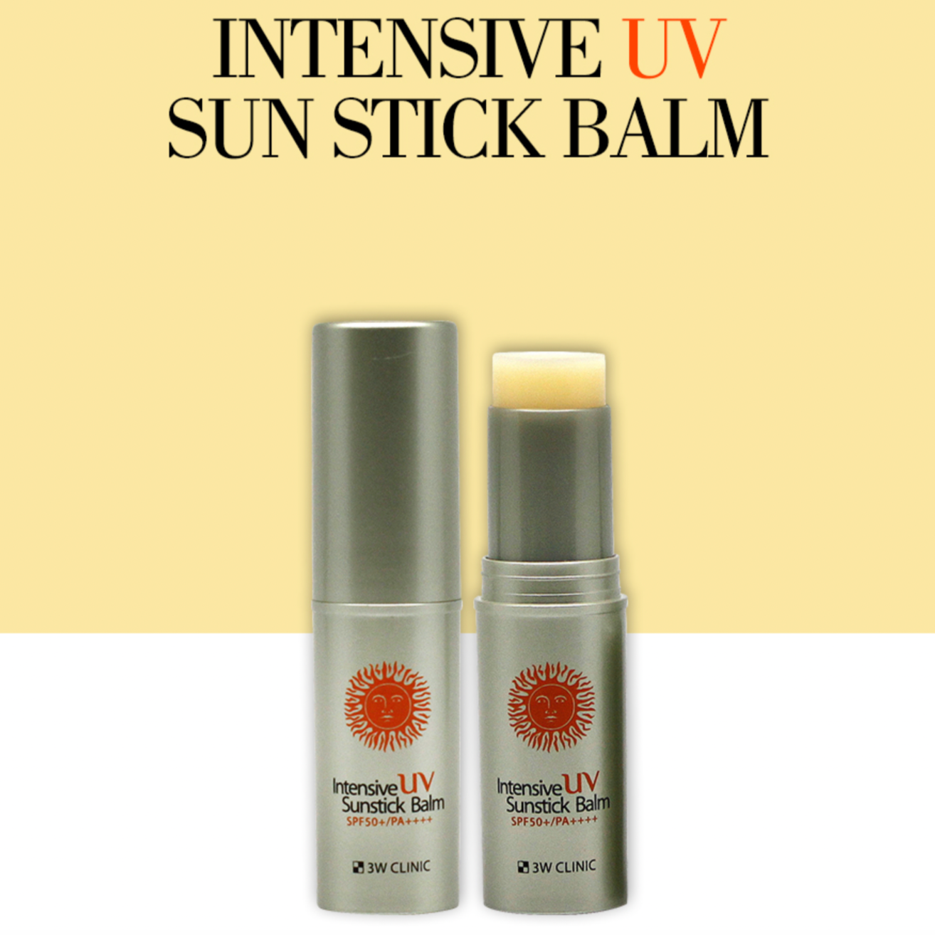 (Mat) 3W CLINIC Baume de soleil UV intensif SPF50 + PA ++++ 10G