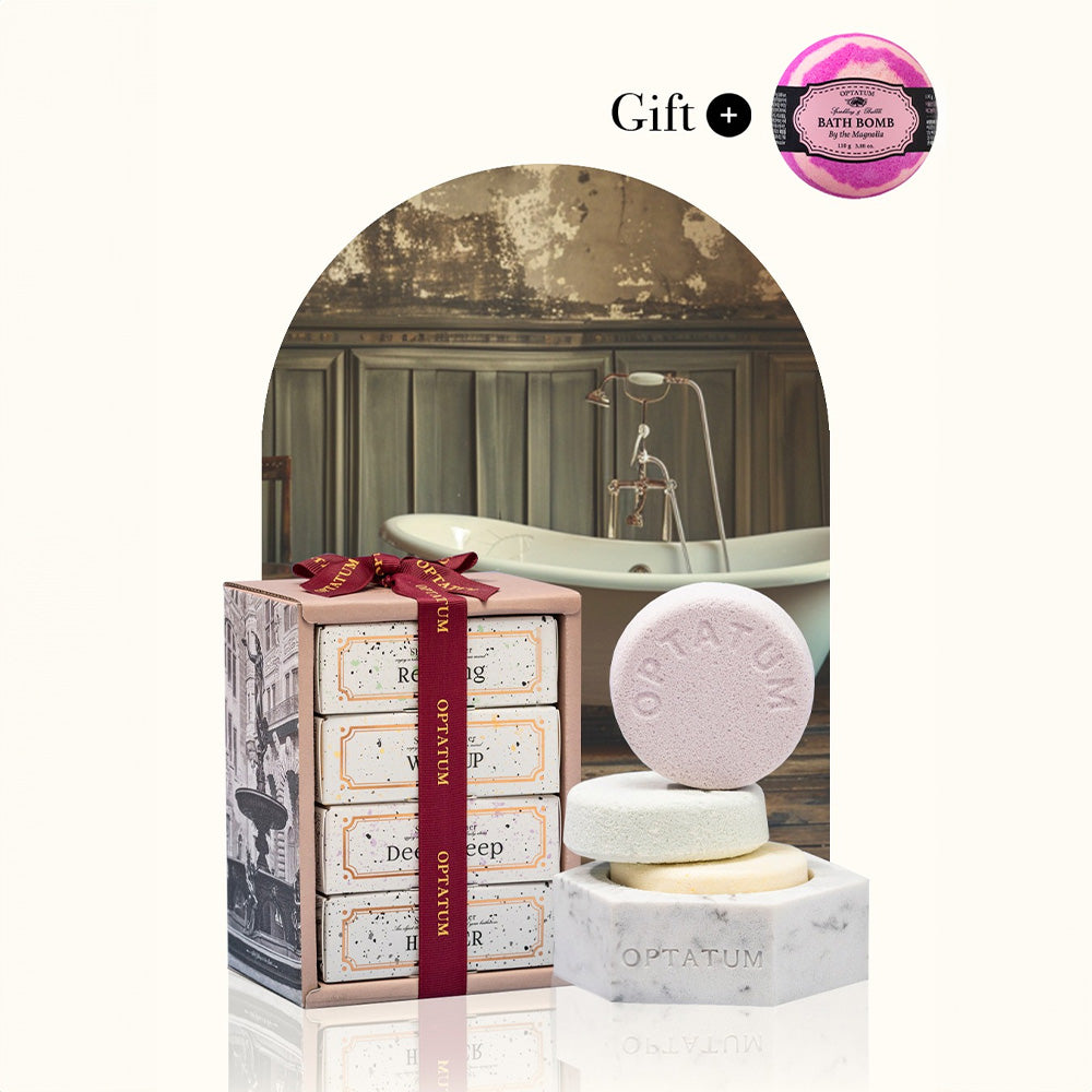 Optuam [bath Bomb Gift/gift Packaging] Aromatherapy Shower Steamer 3-piece Gift Set (Relaxing + Wake-up + Deep Sleep) - DODOSKIN