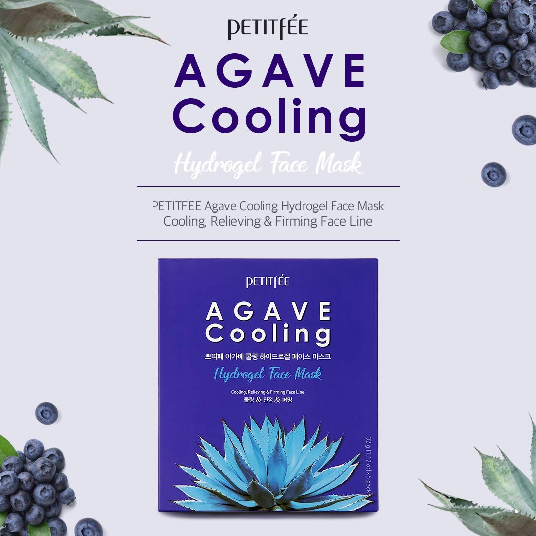 PETITFEE Agave Cooling Hydrogel Face Mask 5ea - DODOSKIN