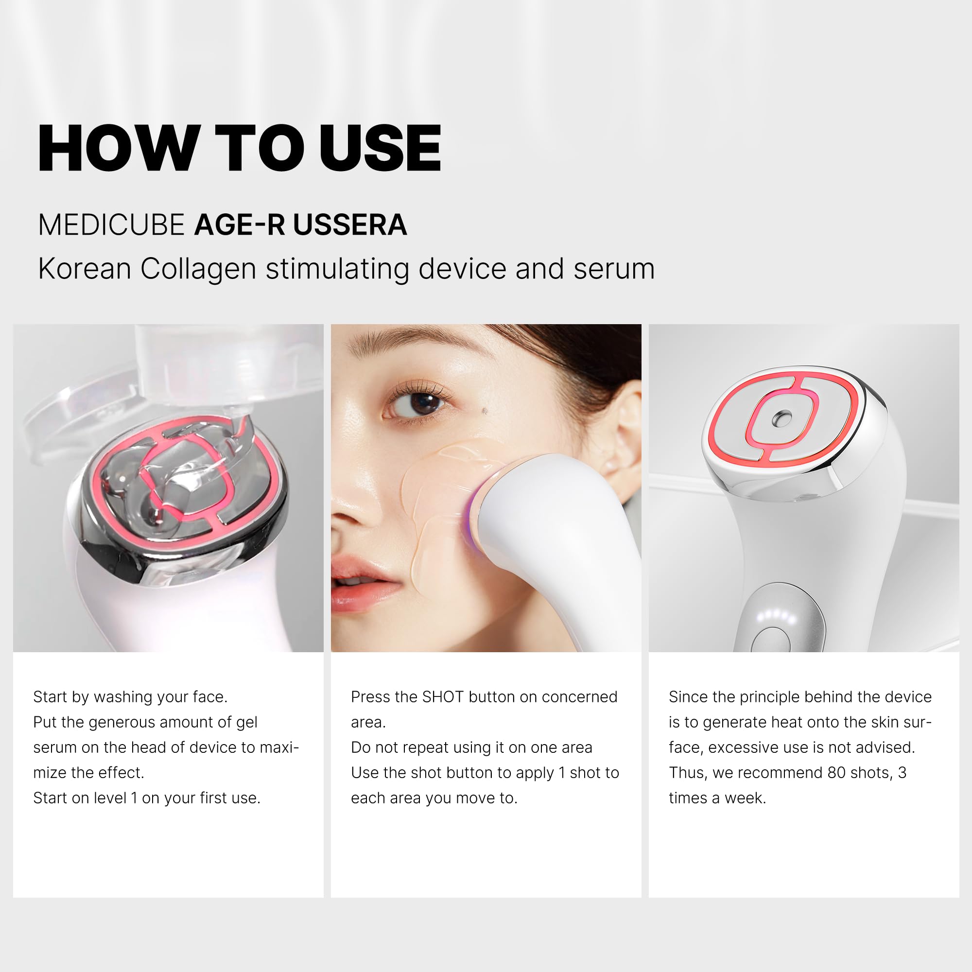 An image of How to use step by step Medicube AGE-R Ussera Deep Shot,