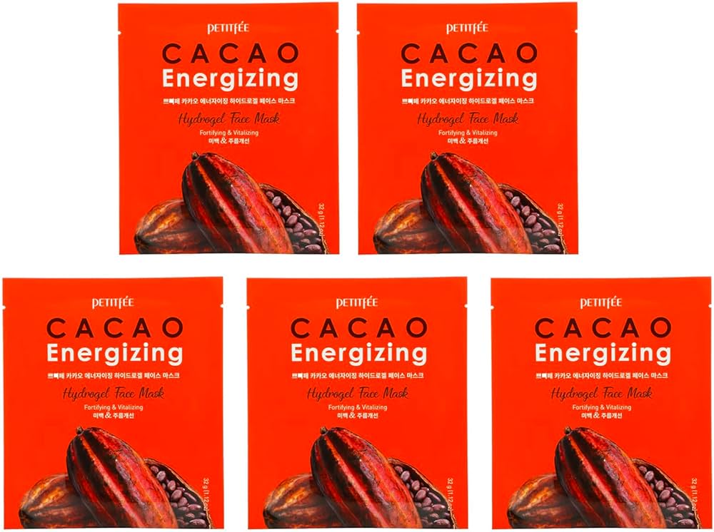 PETITFEE Cacao Energizing Hydrogel Face Mask 5ea - DODOSKIN