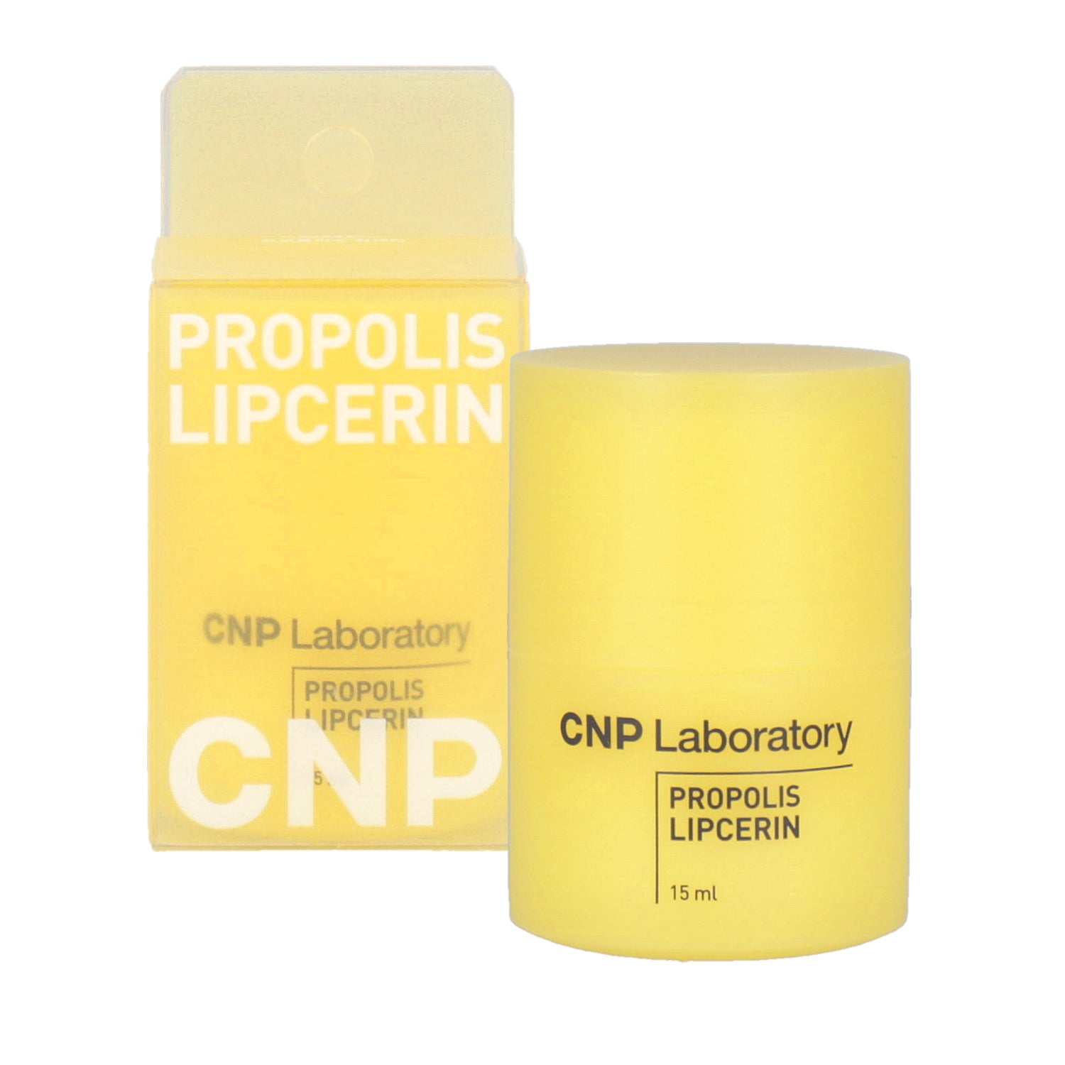 A 15ml bottle of CNP Laboratory Propolis Lipcerin, a lip care product made with propolis extract for moisturizing and nourishing lips.