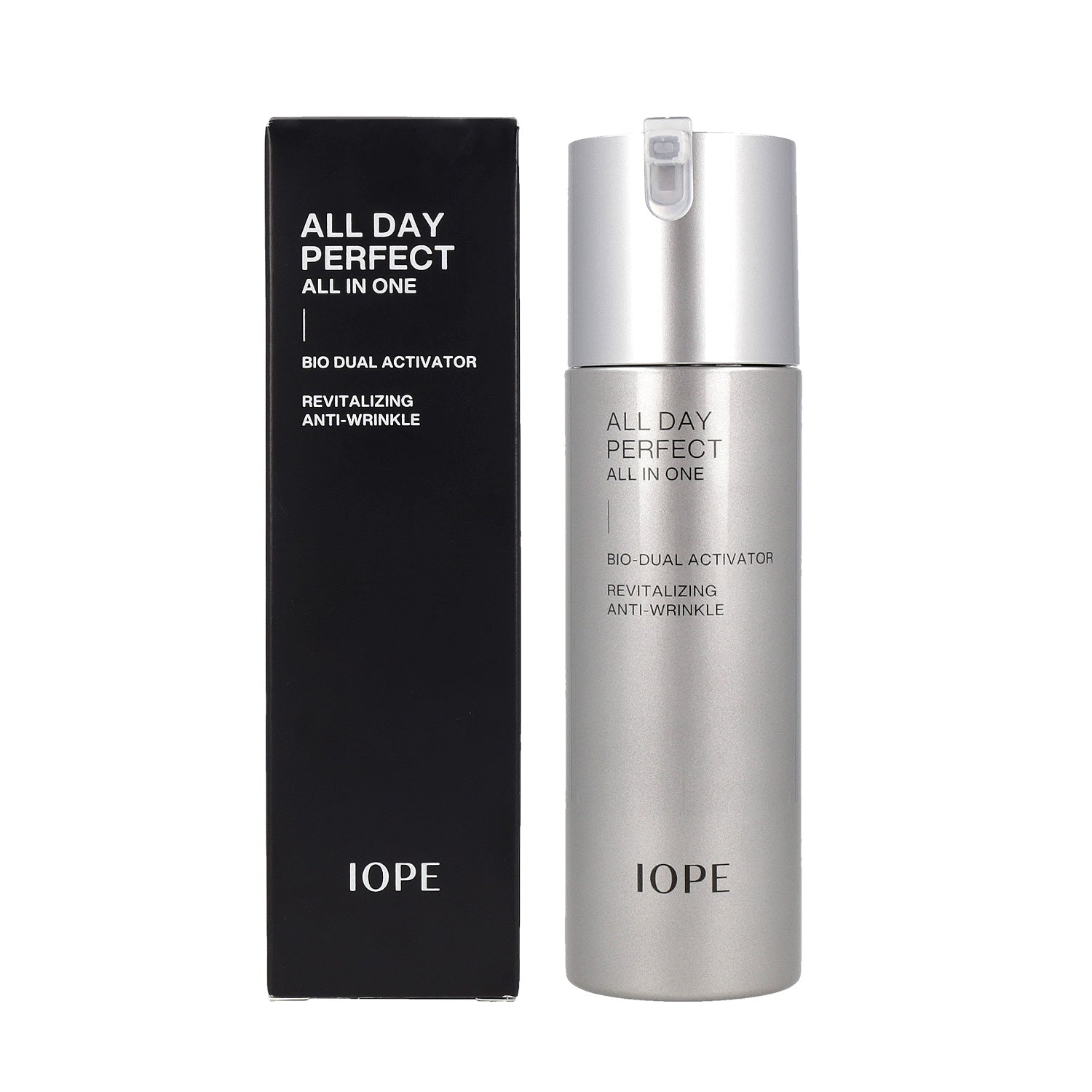IOPE Men All Day Perfect All In One 120ml serum bottle with long-lasting hydration.