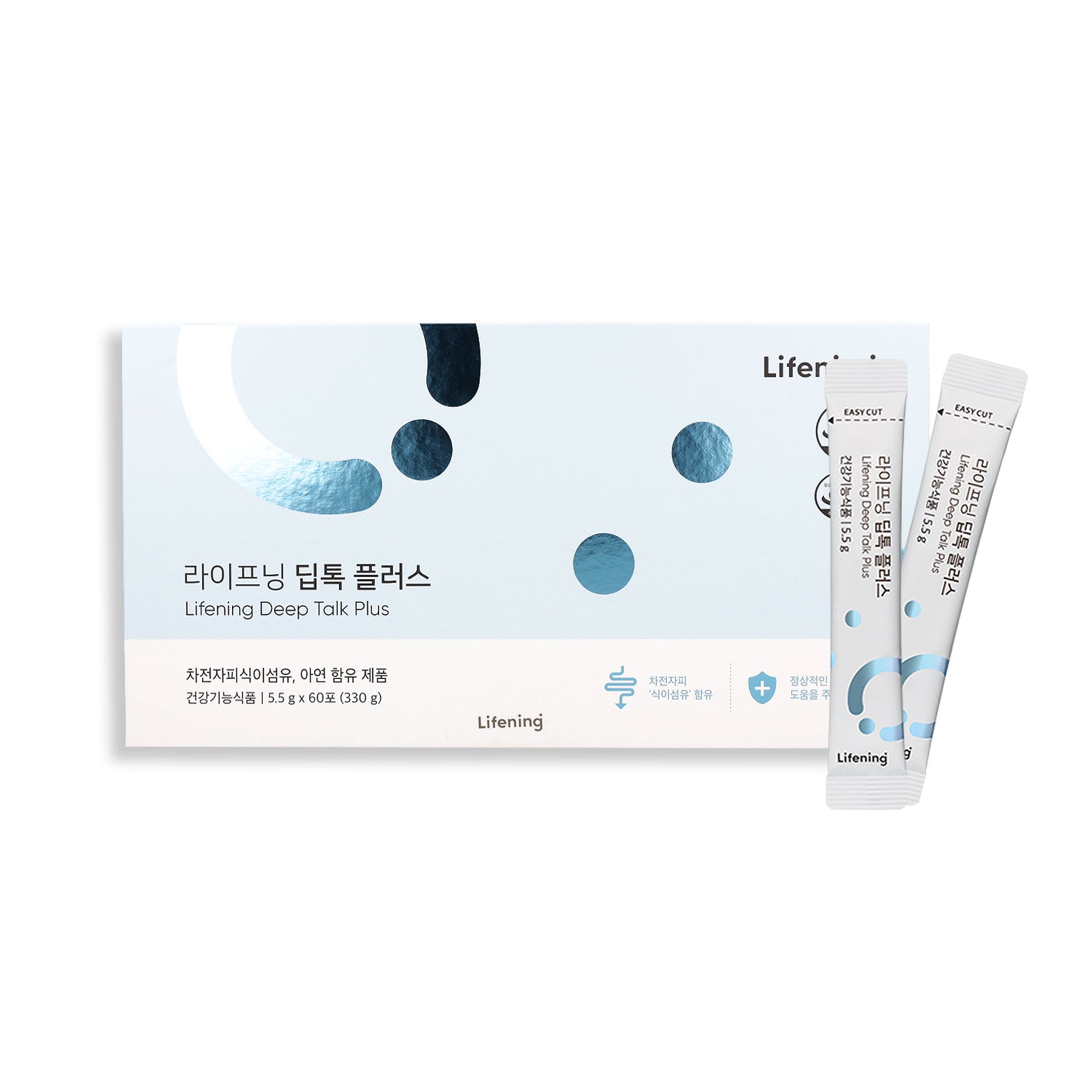 A pack of 60 INCELLDERM Lifening Deep Talks 5.5g each, designed to promote skin health and vitality.