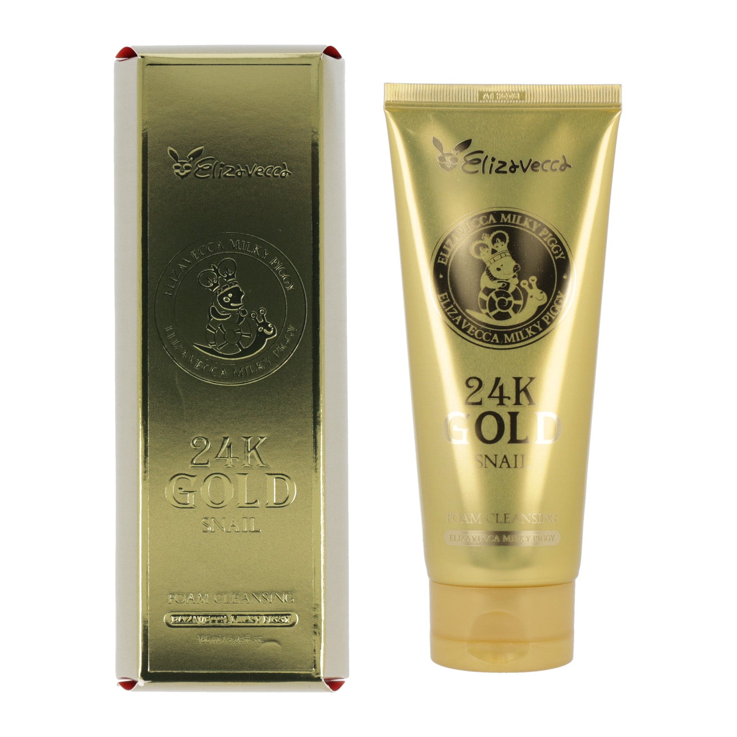 💛1+1💛 Elizavecca Milky Piggy 24k gold snail Cleansing Foam 180ml - DODOSKIN