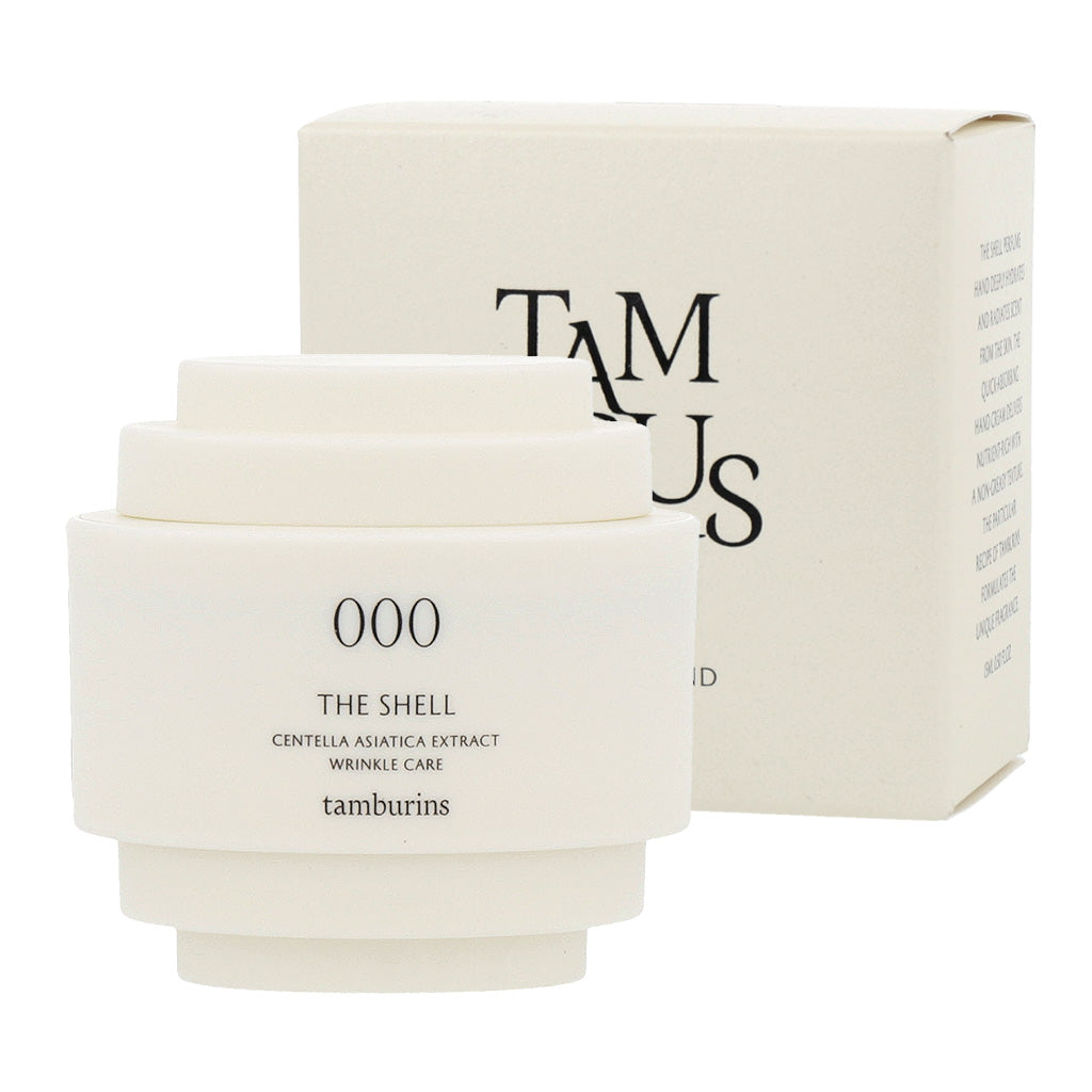  Cream in a white container with 'TAMBURINS THE SHELL Perfume Hand 15ml' label