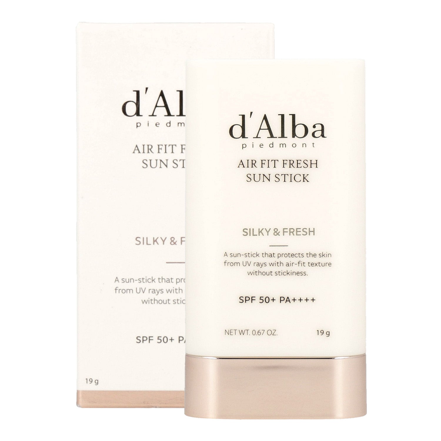Shield your skin with d'Alba Air Fit Fresh Sun Stick 19g SPF50+ PA++++, a must-have for sun protection.