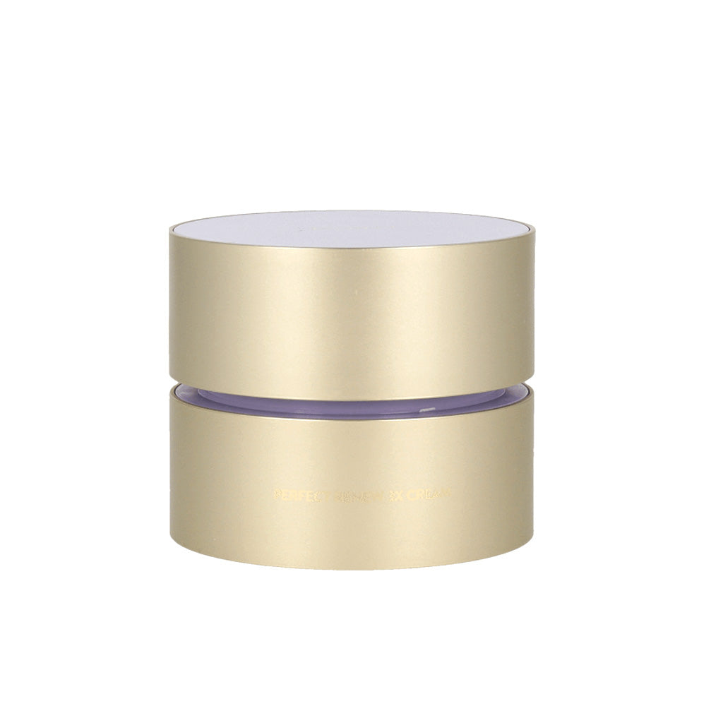A gold container with a purple lid, holding LANEIGE Perfect Renew 3X Cream 50ml.