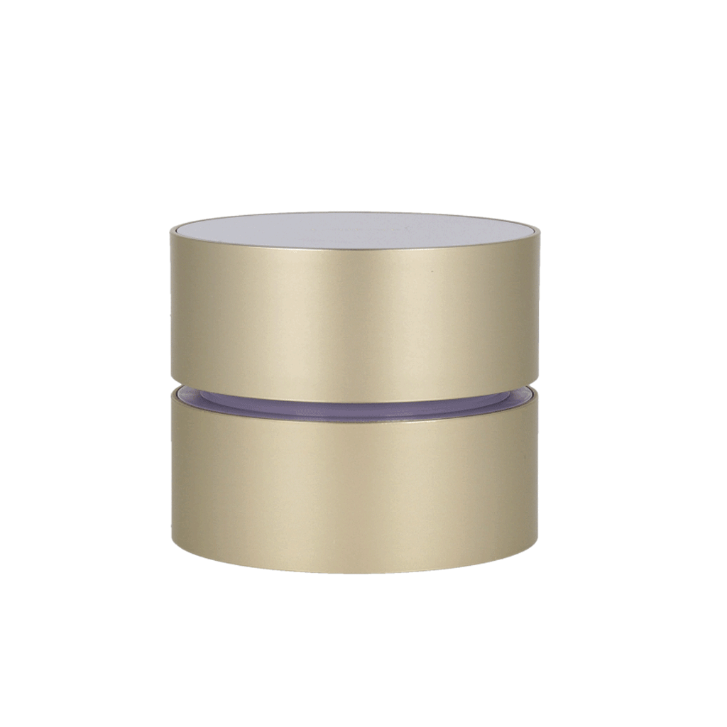 An elegant gold container, topped with a purple lid, containing LANEIGE Perfect Renew 3X Cream 50ml.
