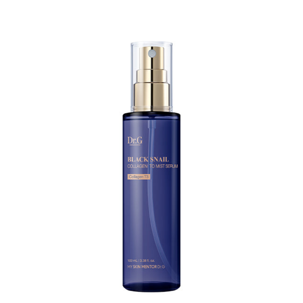 DR.G Black Snail Collagen to Mist Serum 100ml - The product is an Intensive Firming Care solution that enhances skin elasticity and vitality DODOSKIN