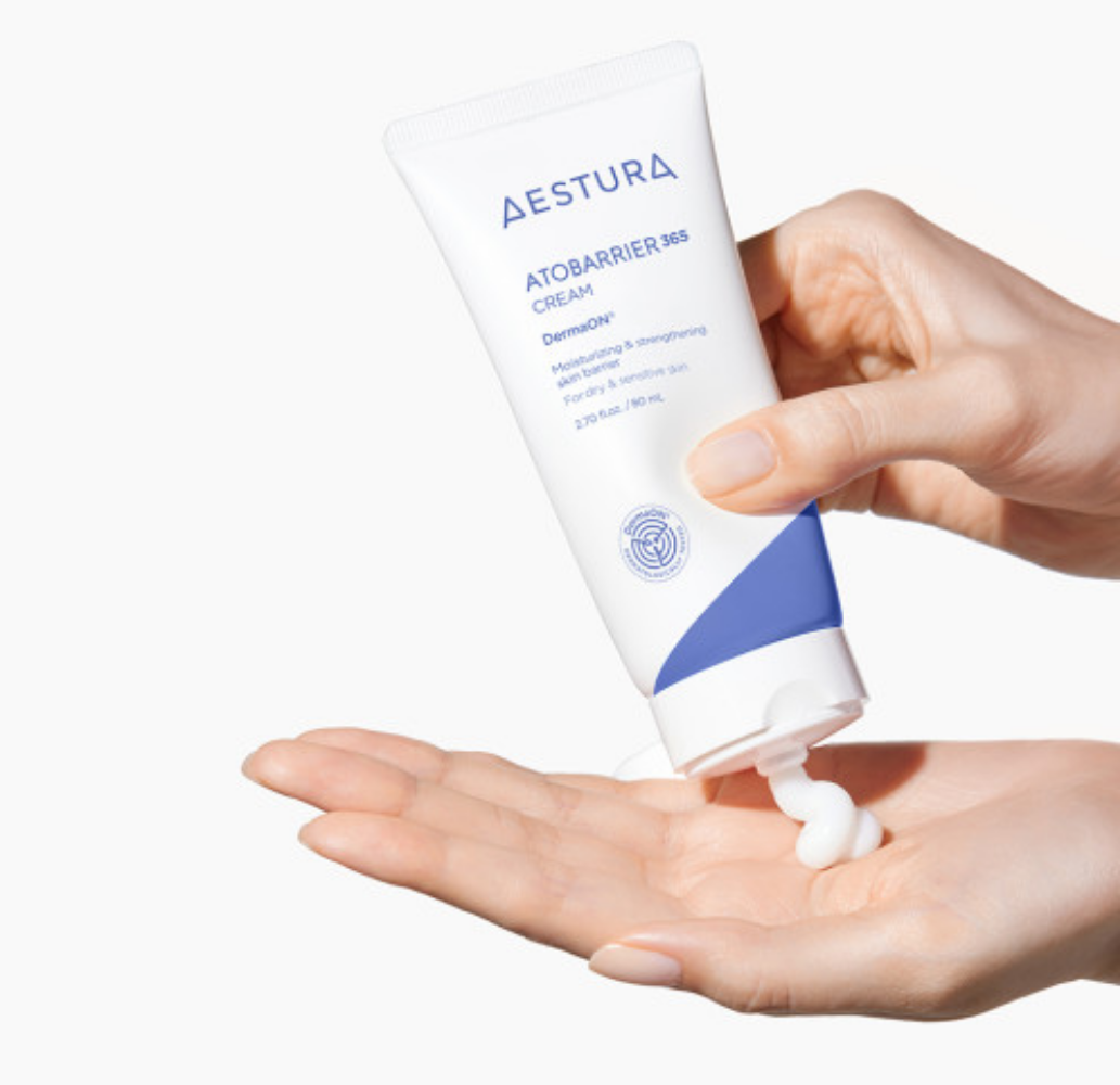 AESTURA AtoBarrier365 Cream 80ml: Hydrating cream for sensitive skin, aids in fortifying skin barrier and maintaining moisture.