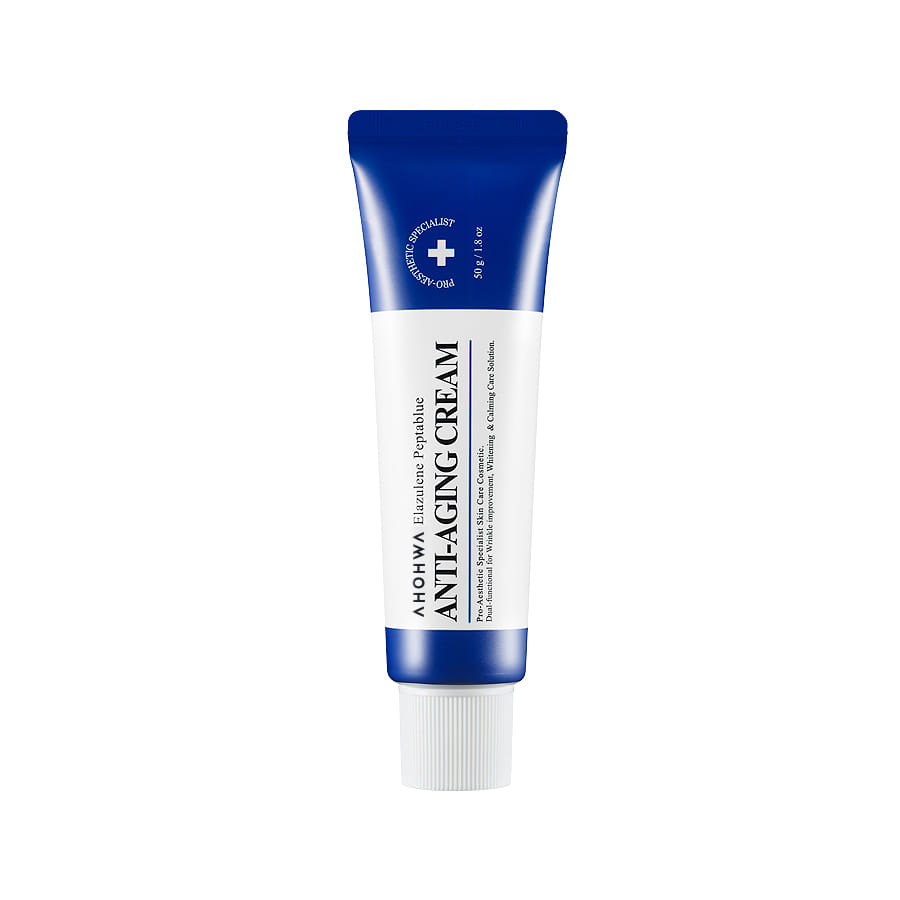 The AHOHWA Elazulene Peptablue Anti-Aging Cream 50g is a sophisticated skincare product designed to combat signs of aging while providing nourishment and hydration. 