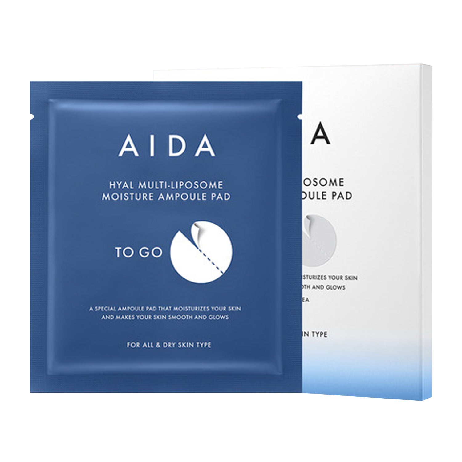 AIDA Hyal Multi-Liposome Moisture Ampoule Pad To Go 1Box (2ea*5 Pouch)