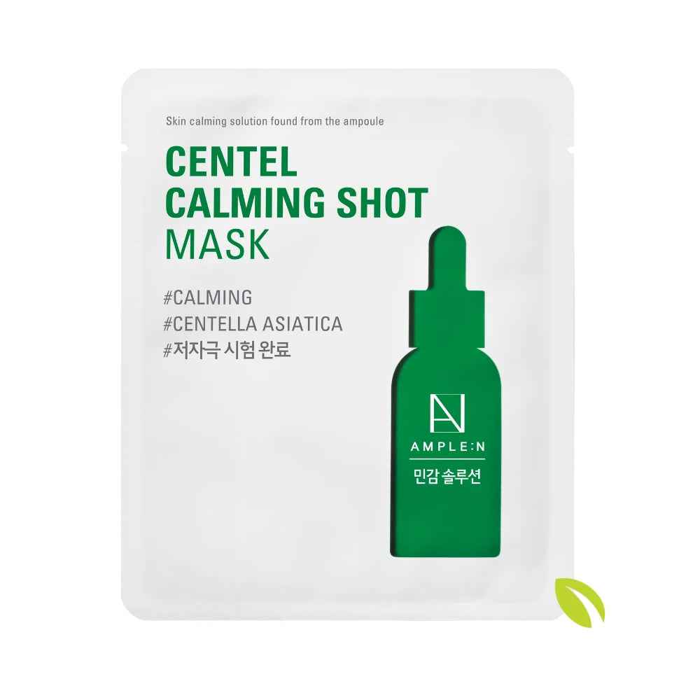 Centel Calming Shot Mask with 25ml of soothing serum in each sheet. Available in packs of 5 or 10.