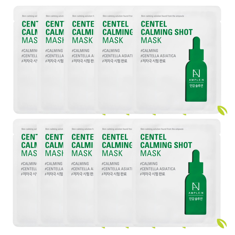 Centel Calming Shot Mask: 25ml serum per sheet. Get a pack of 5 or 10 for ultimate relaxation.