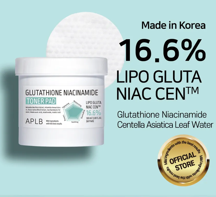 APLB Glutathione Niacinamide Toner Pad 100ml x 60pads