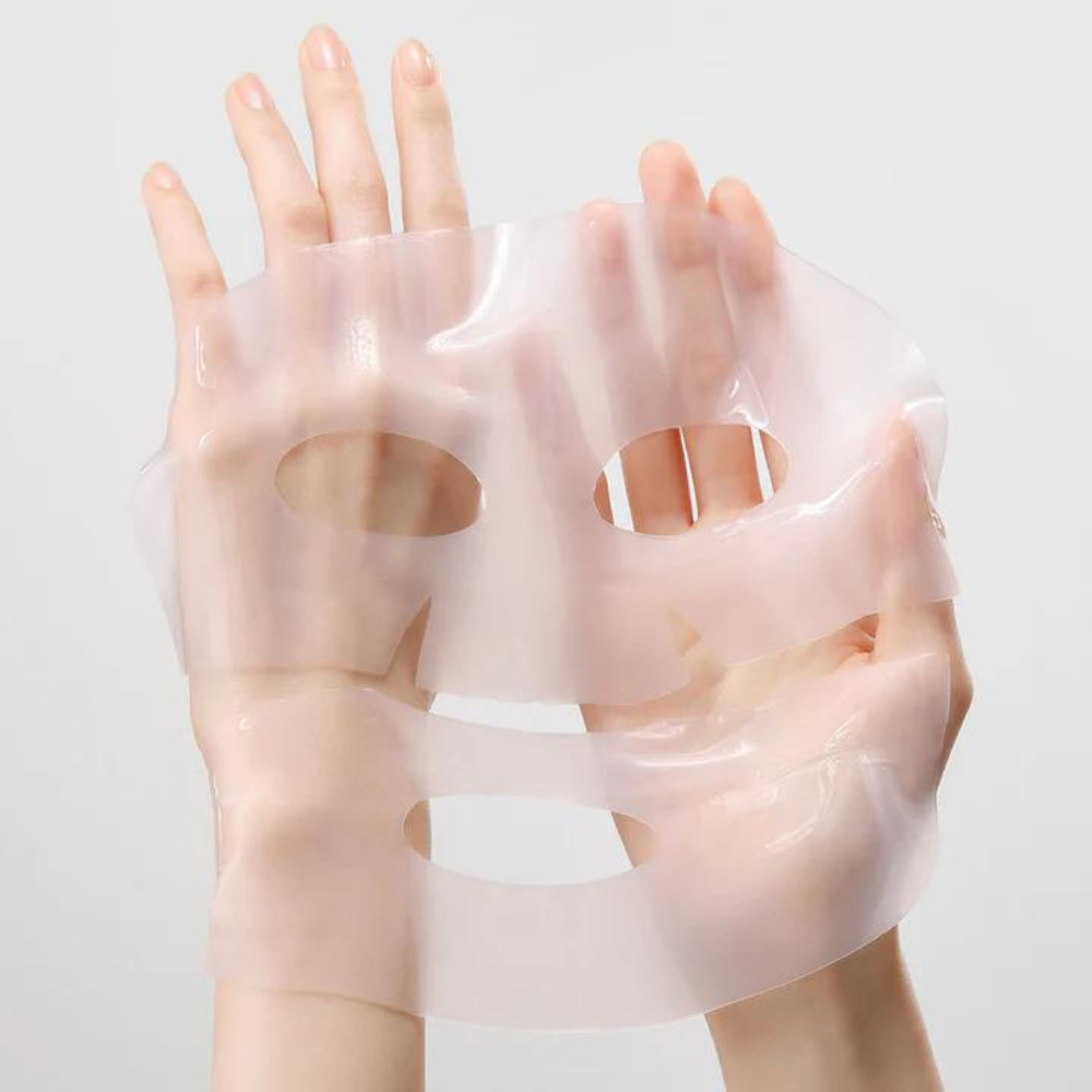 AROCELL Super Collagen Mask 8ea on a hand of a woman