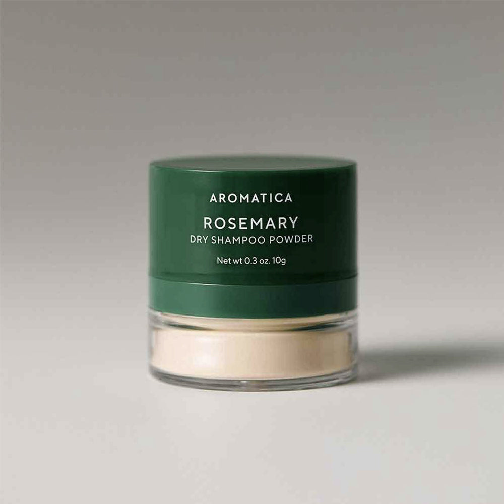 This dry shampoo powder features a blend of natural ingredients, including rosemary, known for its soothing and invigorating properties. 