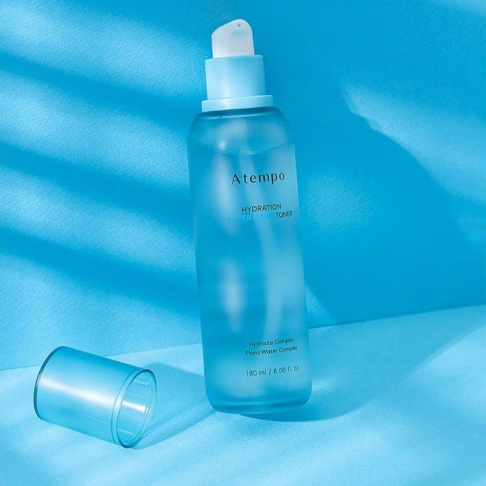 ATEMPO Hydration Water Bomb Toner in a 180ml container, formulated to provide deep moisture and enhance skin texture.