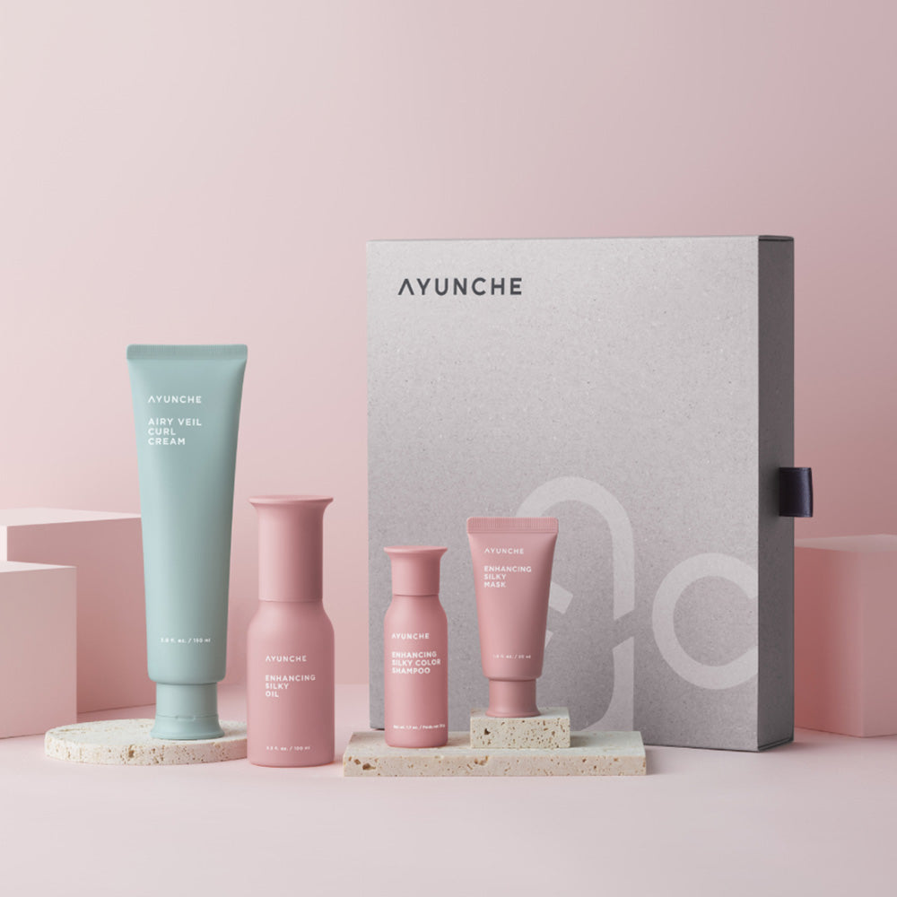 AYUNCHE Enhancing Silky & Airy Veil 4 Step SET (Oil & Curl Cream)