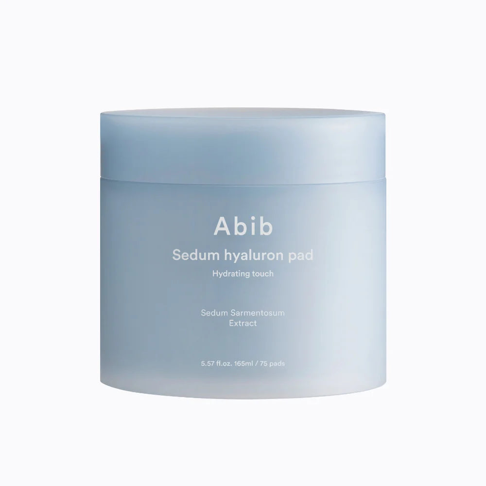 Abib Sedum Hyaluron Pad Hydrating Touch 165ml*75 Pads: A pack of 75 hydrating pads infused with Sedum Hyaluron to moisturize and refresh the skin.