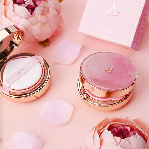 Aperire Day Dream Cushion with pink flowers, a 13g cover cushion with SPF50+ PA++++.