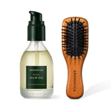 [Gift Packaging] AROMATICA Ritual Hair Oil & Wooden Brush Small