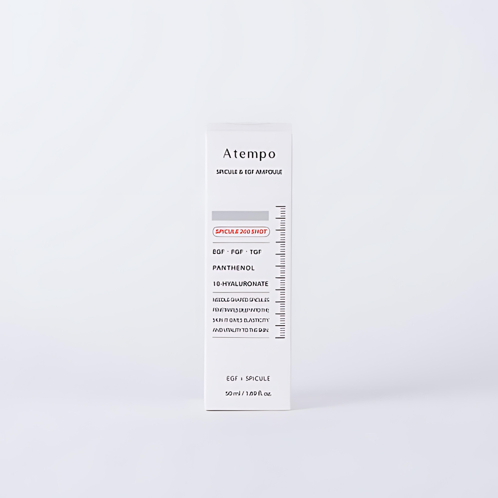 Atempo Spicule 200shot and EGF Ampoule 50ml, featuring advanced skincare solutions for enhanced skin vitality and nourishment.