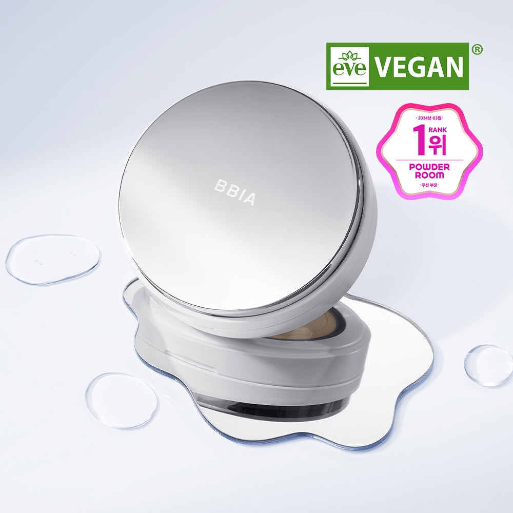 BBIA Eau Glow Cushion SPF40 PA+++ 15g, a portable cushion foundation that delivers SPF protection and a dewy, glowing appearance.